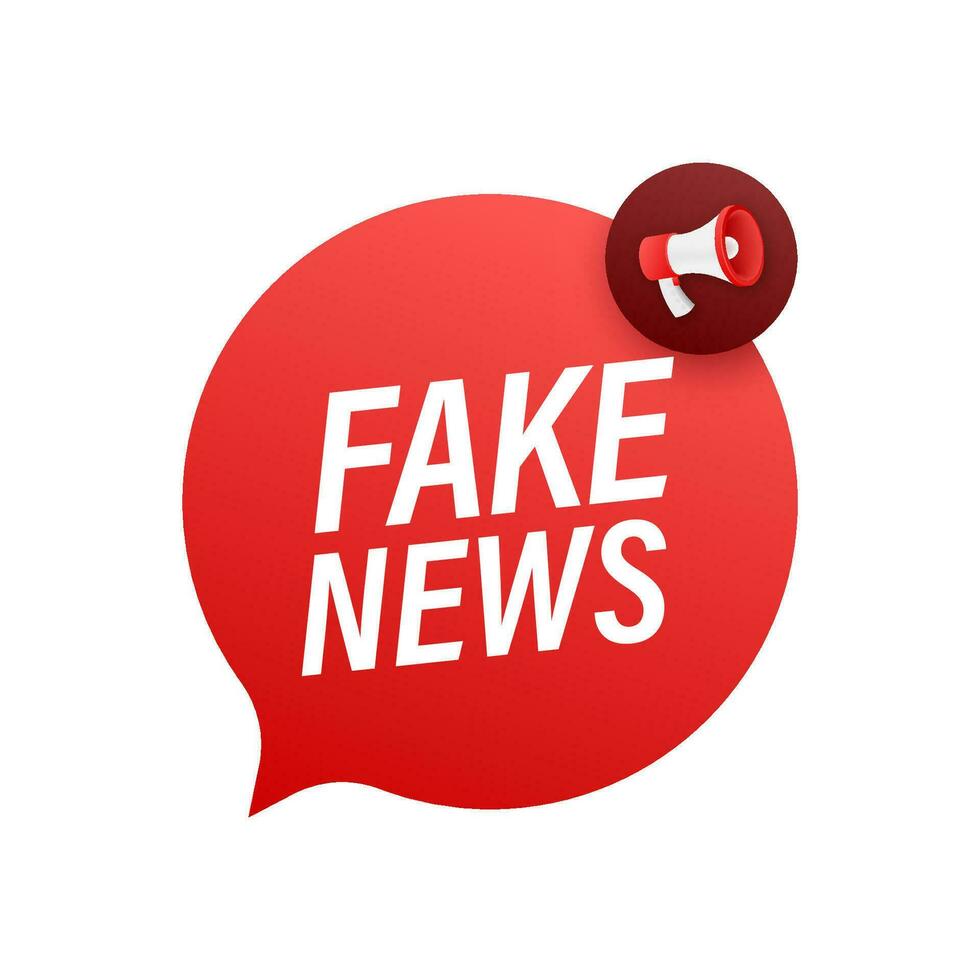 Fake news megaphone, electronic internet fraud. Vector illustration