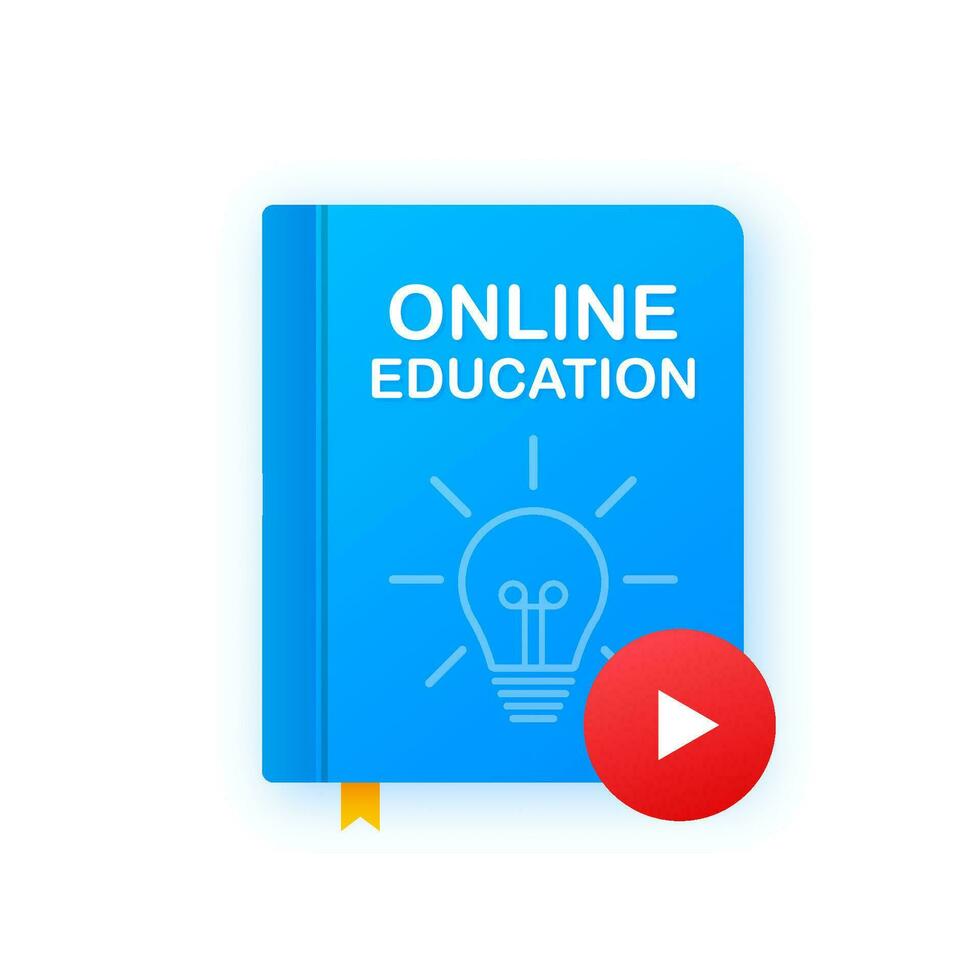 Online education concept banner. Online training courses. Tutorials, e learning. Vector illustration.