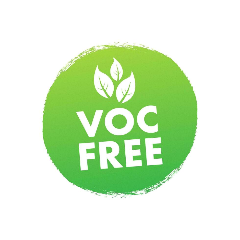 Voc free. Volatile organic compounds free abstract. Vector stock illustration.