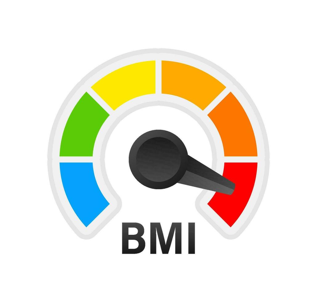 indicador bmi en blanco antecedentes. gráfico concepto. vector icono