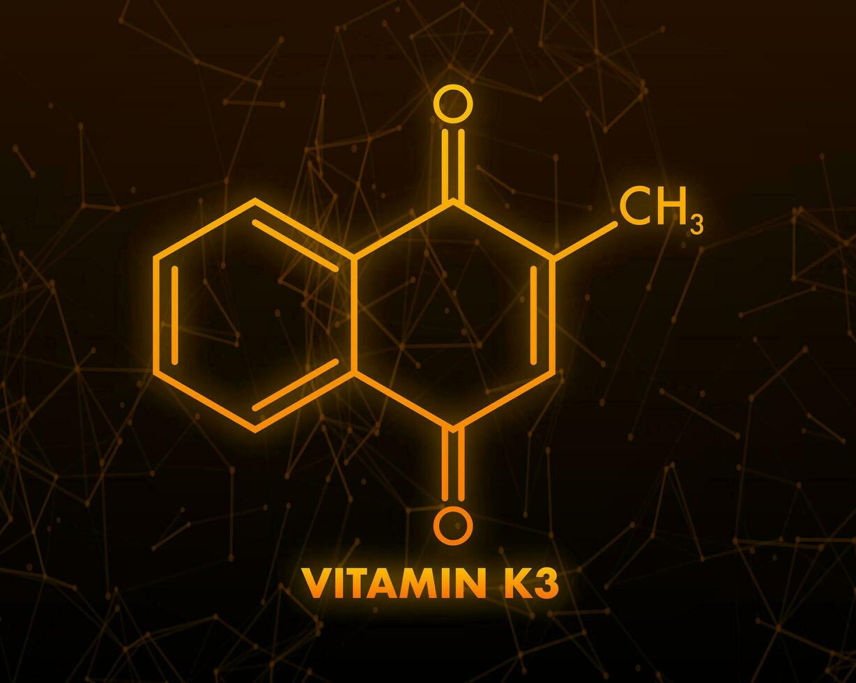 Molecule tocopherol. Vitamin K3. Icon for medical design vector