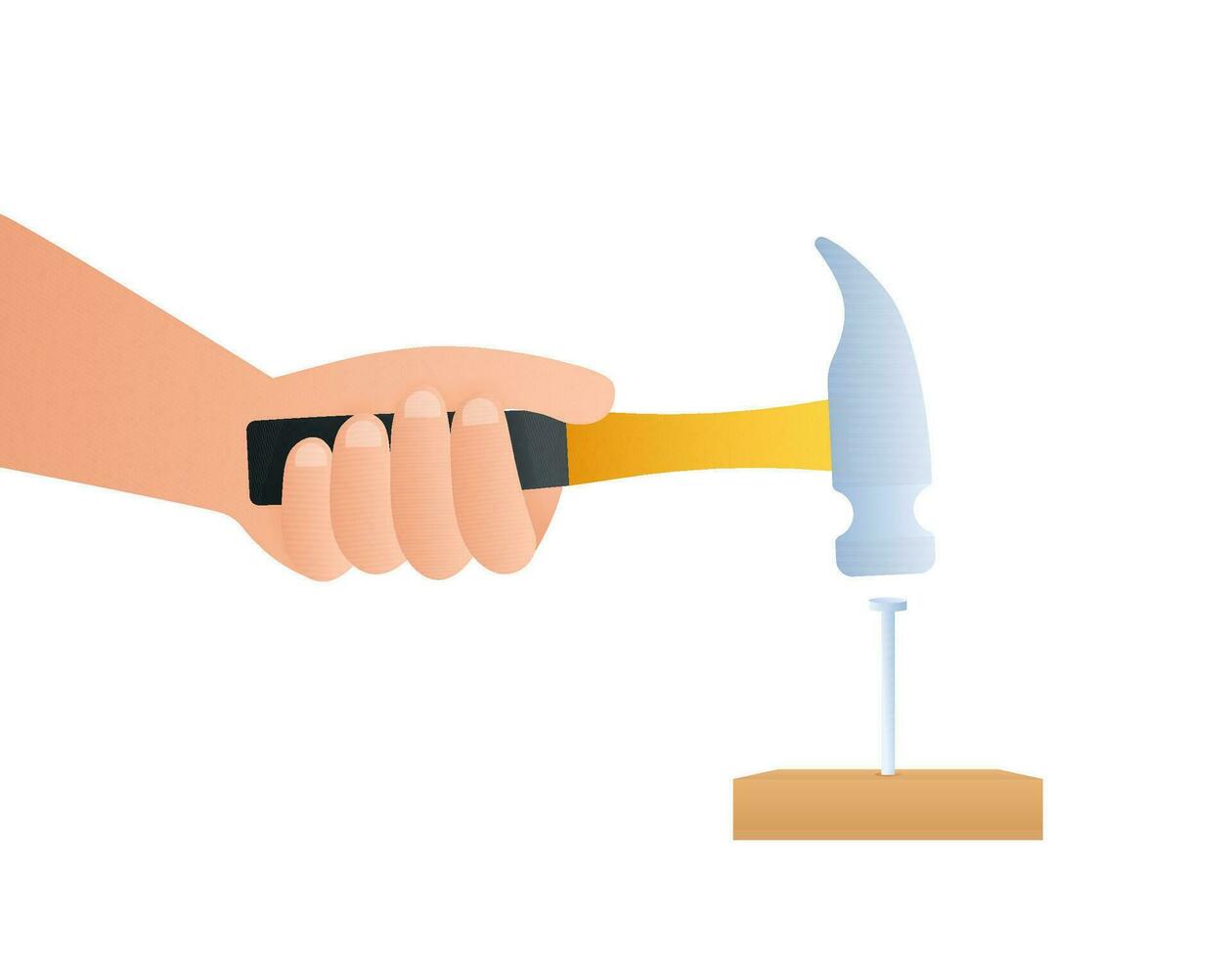Claw hammer. Builder tools. Labour Day. Vector stock illustration