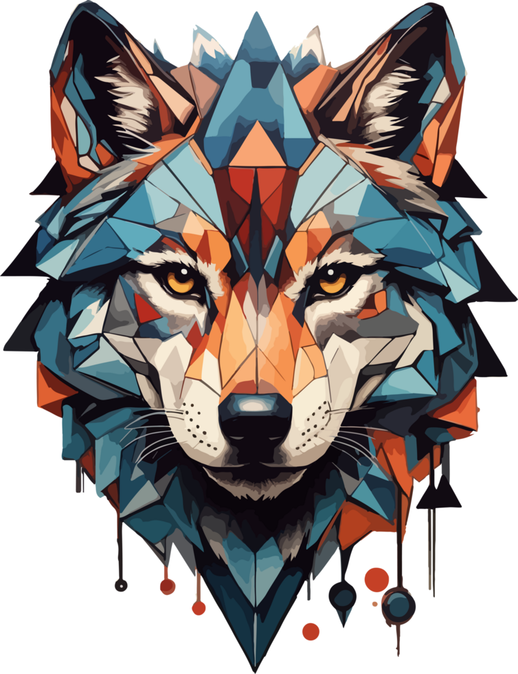 wolf laag poly logo illustratie met ai generatief png