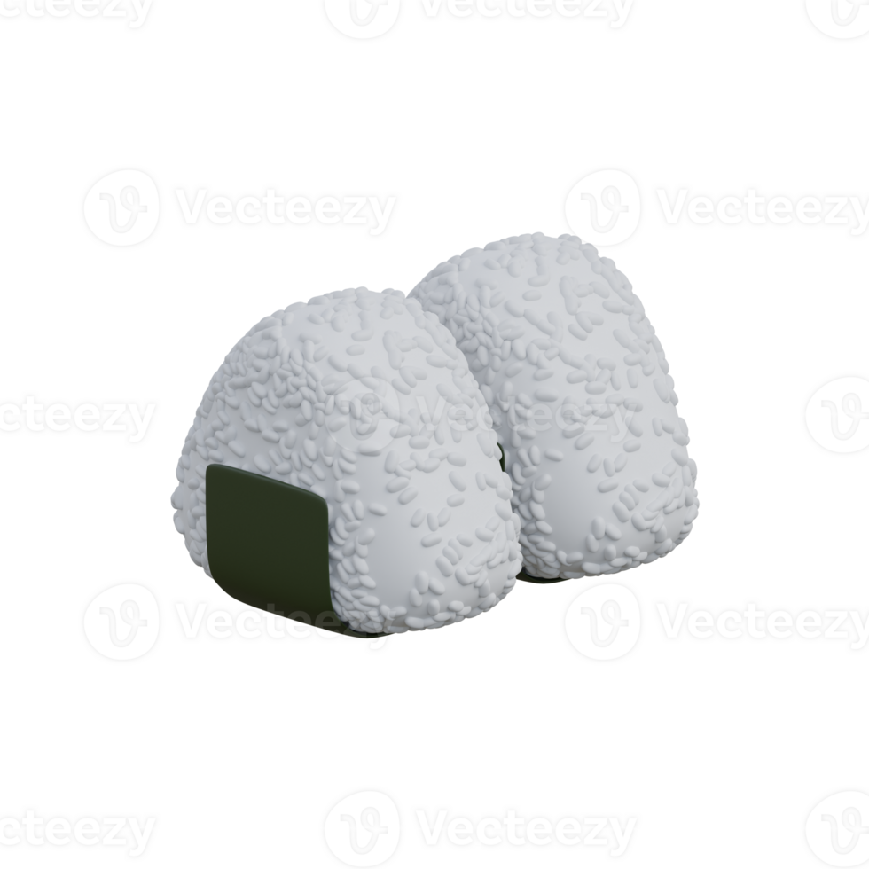 Japanese food onigiri 3d icon png