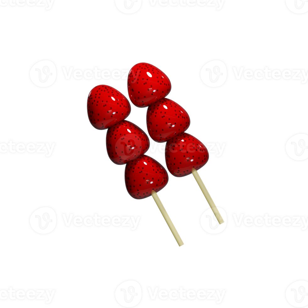 3d Japanese food ichigo ame icon png