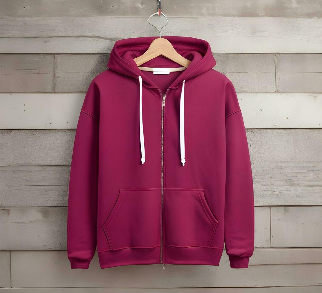 Hanging brown maroon Mockup With brick Background ai generate photo