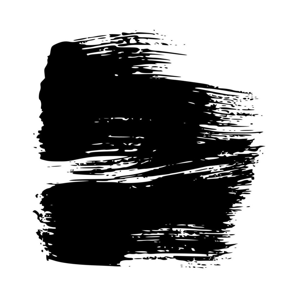 Black brush stroke. Hand drawn ink spot isolated on white background. Vector illustration