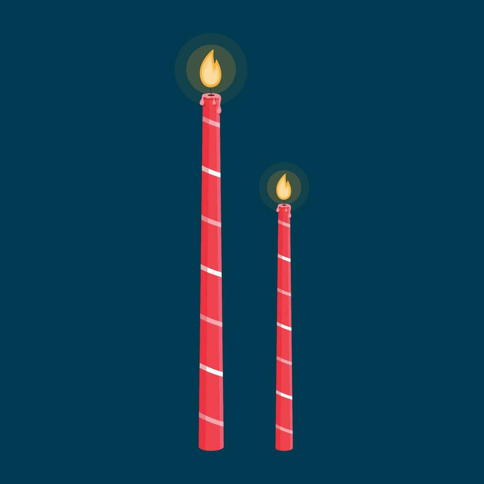 velas navideñas rojas vector