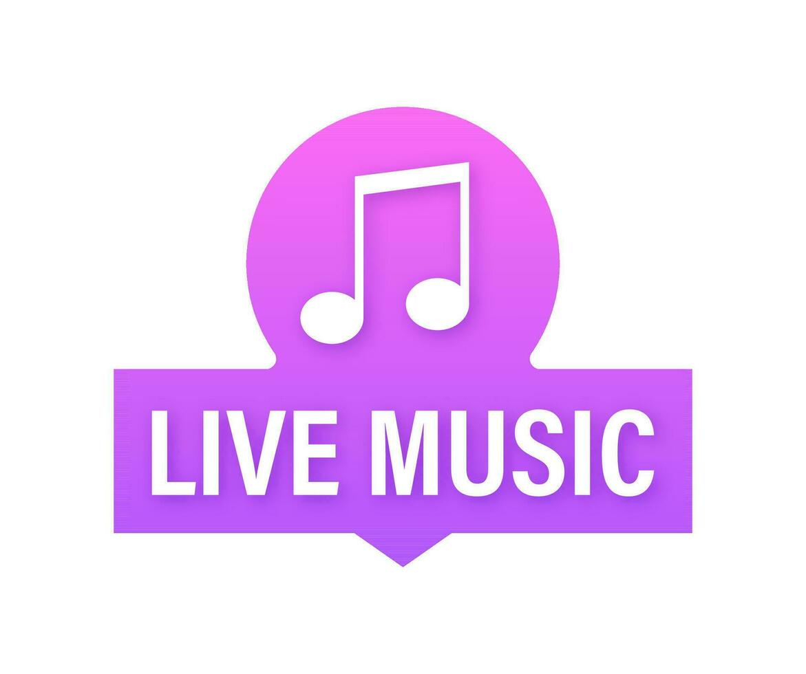 Live music label. Music bars, night clubs. Vector stock illustration