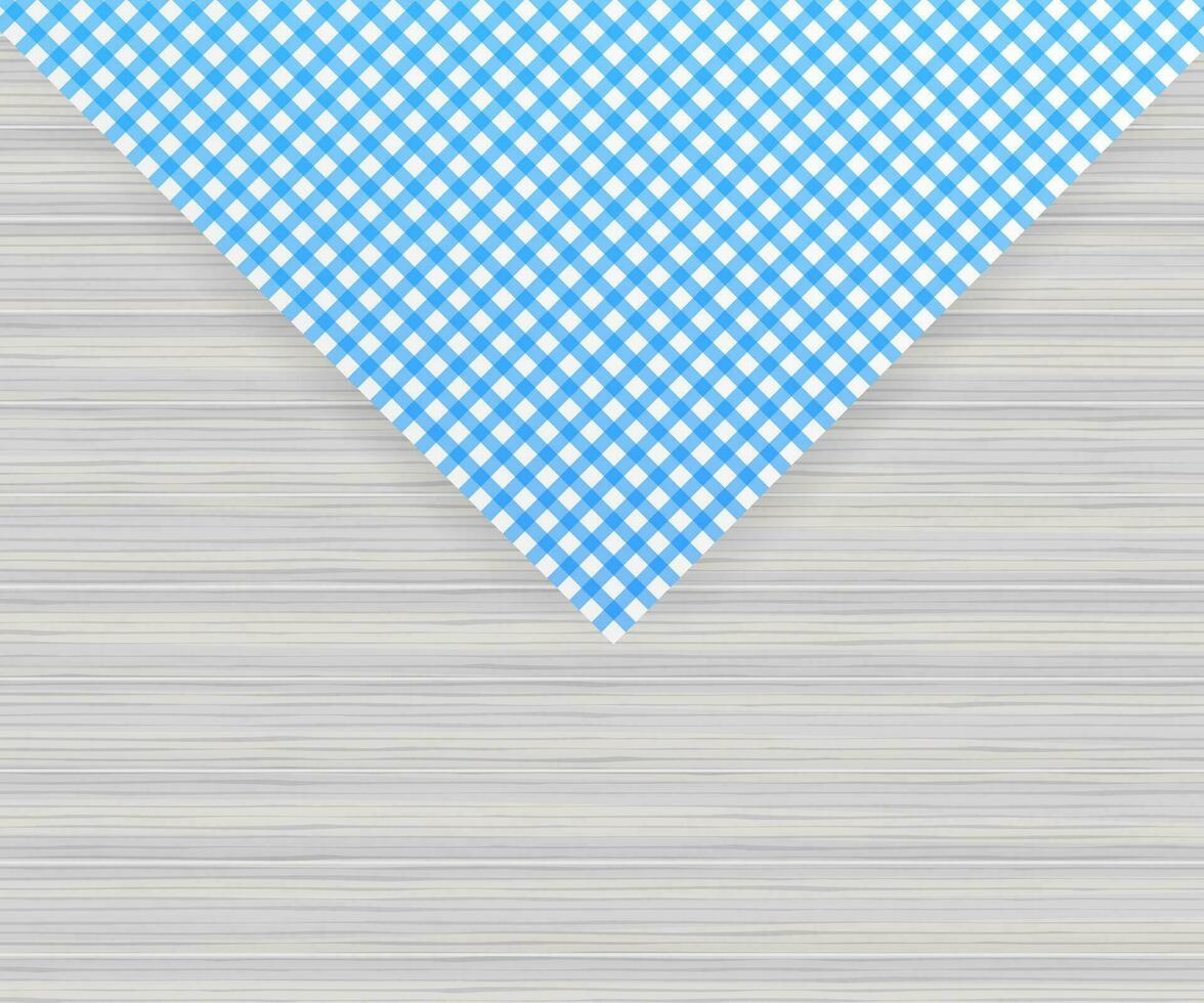 Blue corner tablecloth on white background. Vector stock illustration