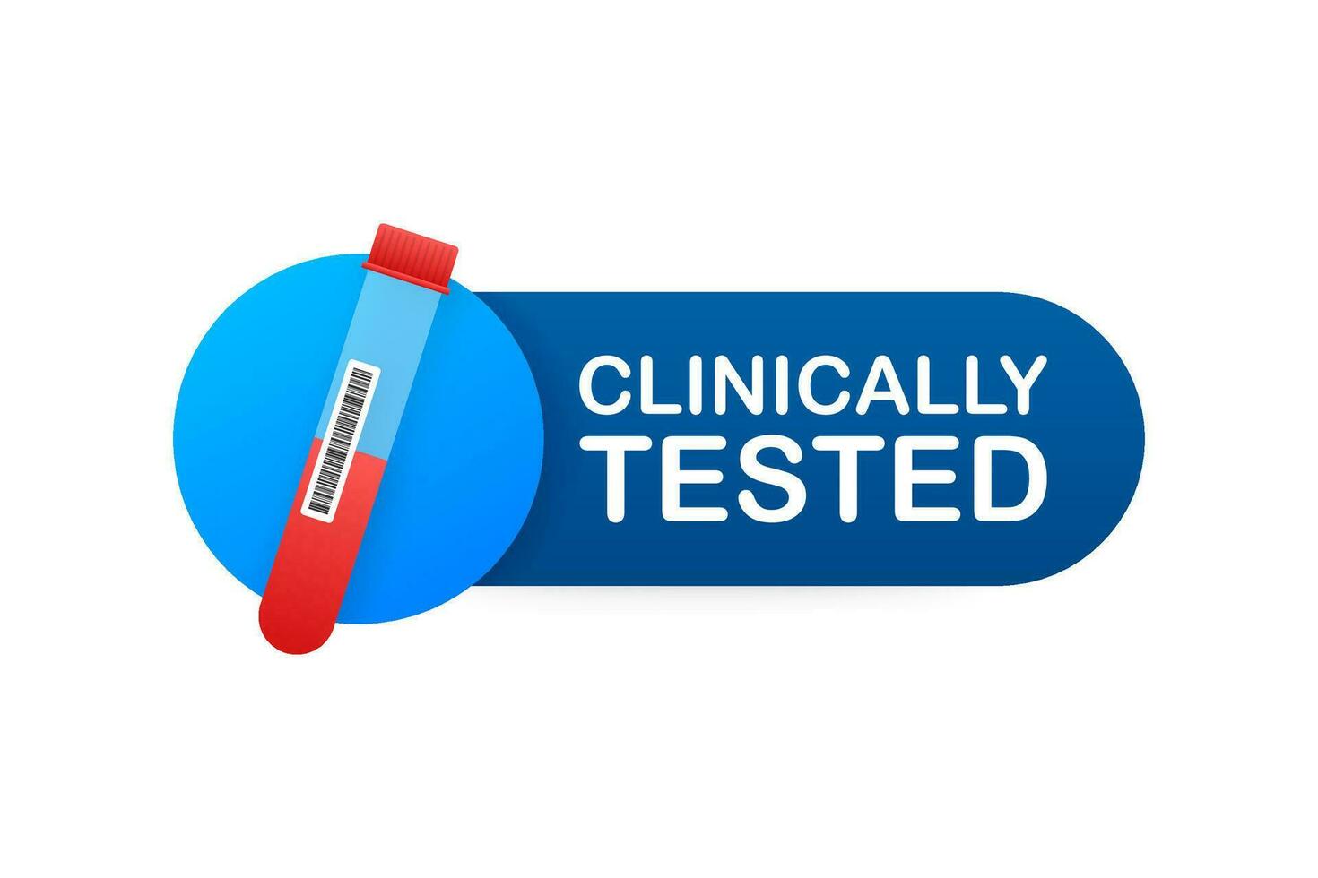 Clinically tested sign. Lab tested sign. Check mark and laboratory flask. Vector stock illustration