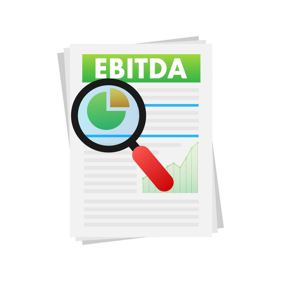 EBITDA   Earnings Before Interest Taxes Depreciation and Amortization icon. Vector stock illustration