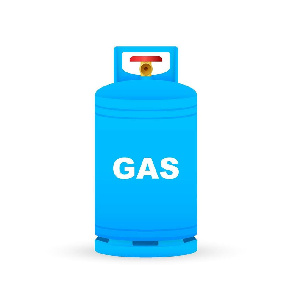 Gas cylinder vector tank. Lpg propane bottle icon container. Oxygen gas. Vector stock illustration.