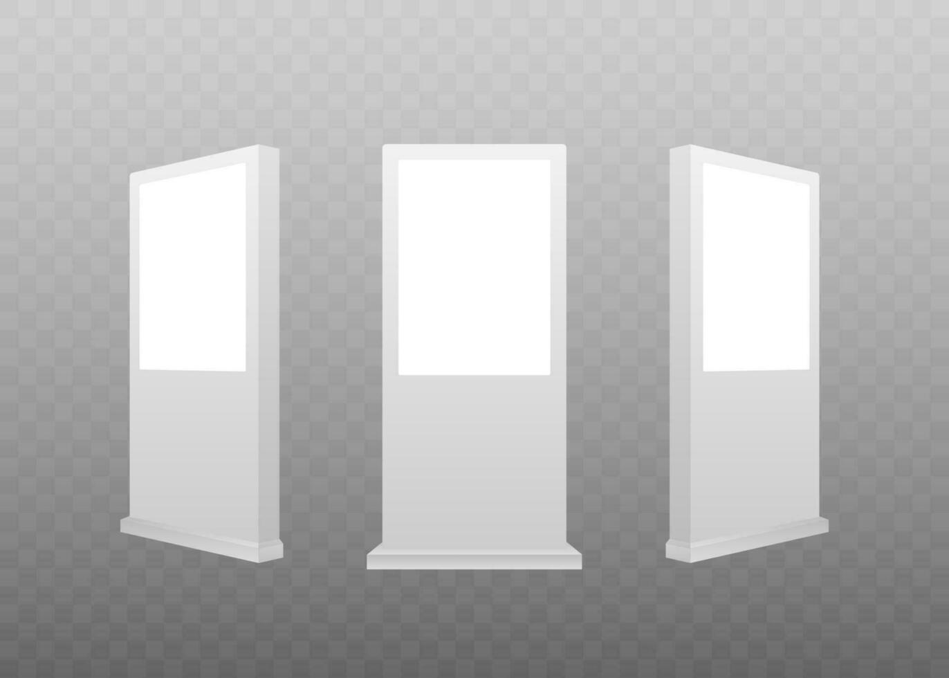 Realistic light box template on white background. Outdoor advertising banner. Vector stock illustration