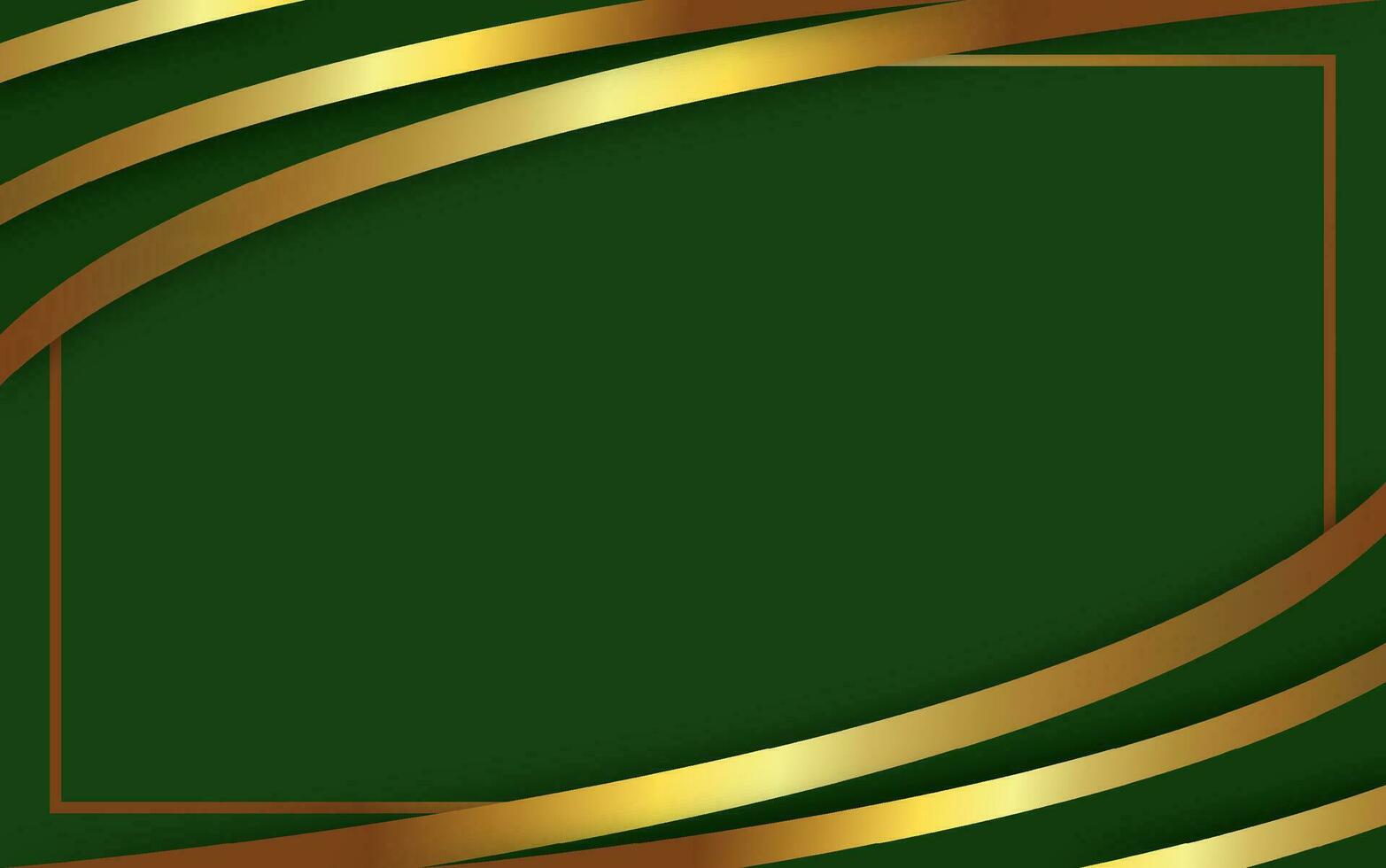 Green abstract background, luxury modern design with gold color and empty space for text vector