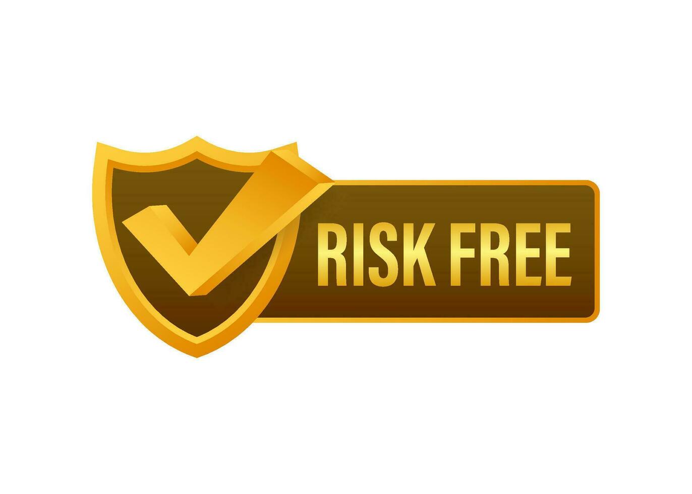 Risk free, guarantee label on white background. Vector illustration