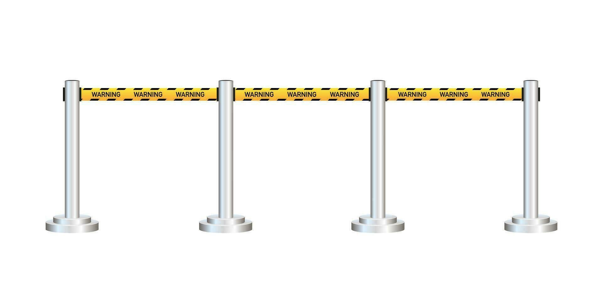 Yellow carpet with red ropes on golden stanchions. Exclusive event, movie premiere, gala, ceremony, awards concept. Vector illustration