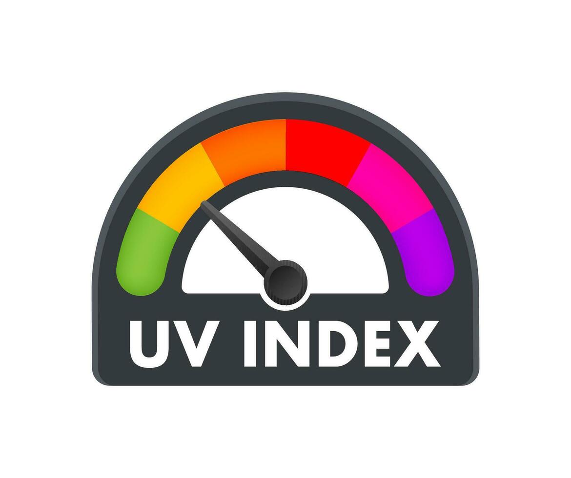 UV index level sun. numbers solar protection. Vector illustration
