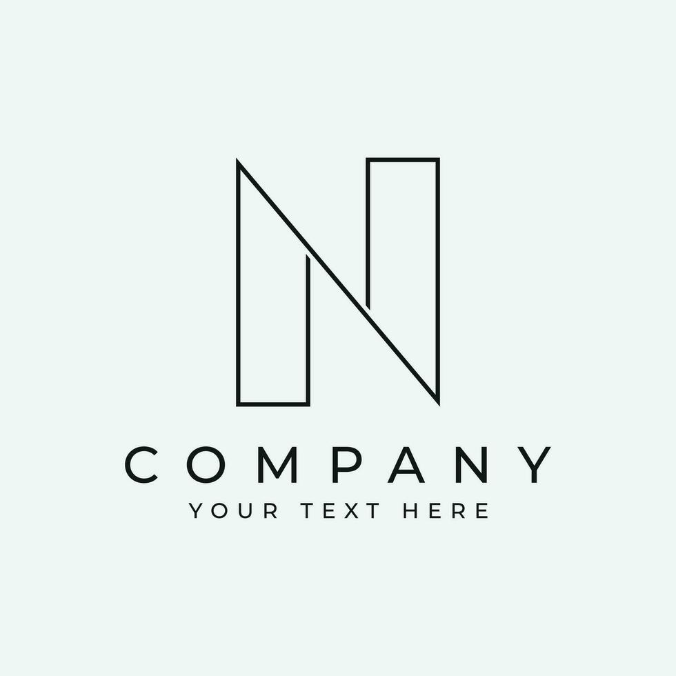 Logo design for the initial letter N with unique and creative geometry. Logo for business, brand, business card or identity. vector