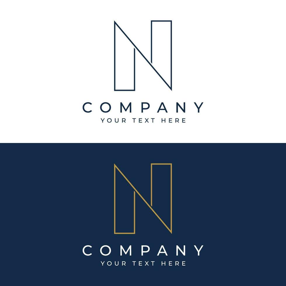 Logo design for the initial letter N with unique and creative geometry. Logo for business, brand, business card or identity. vector