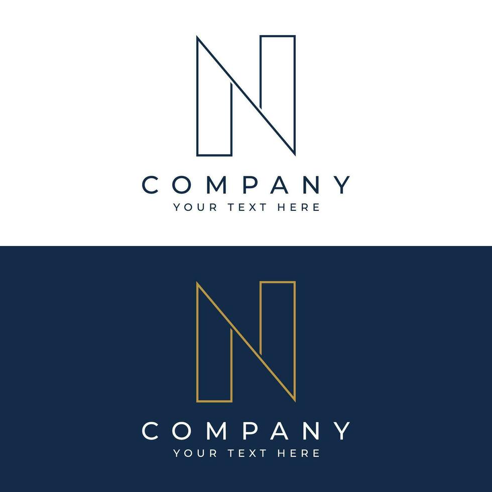 Logo design for the initial letter N with unique and creative geometry. Logo for business, brand, business card or identity. vector