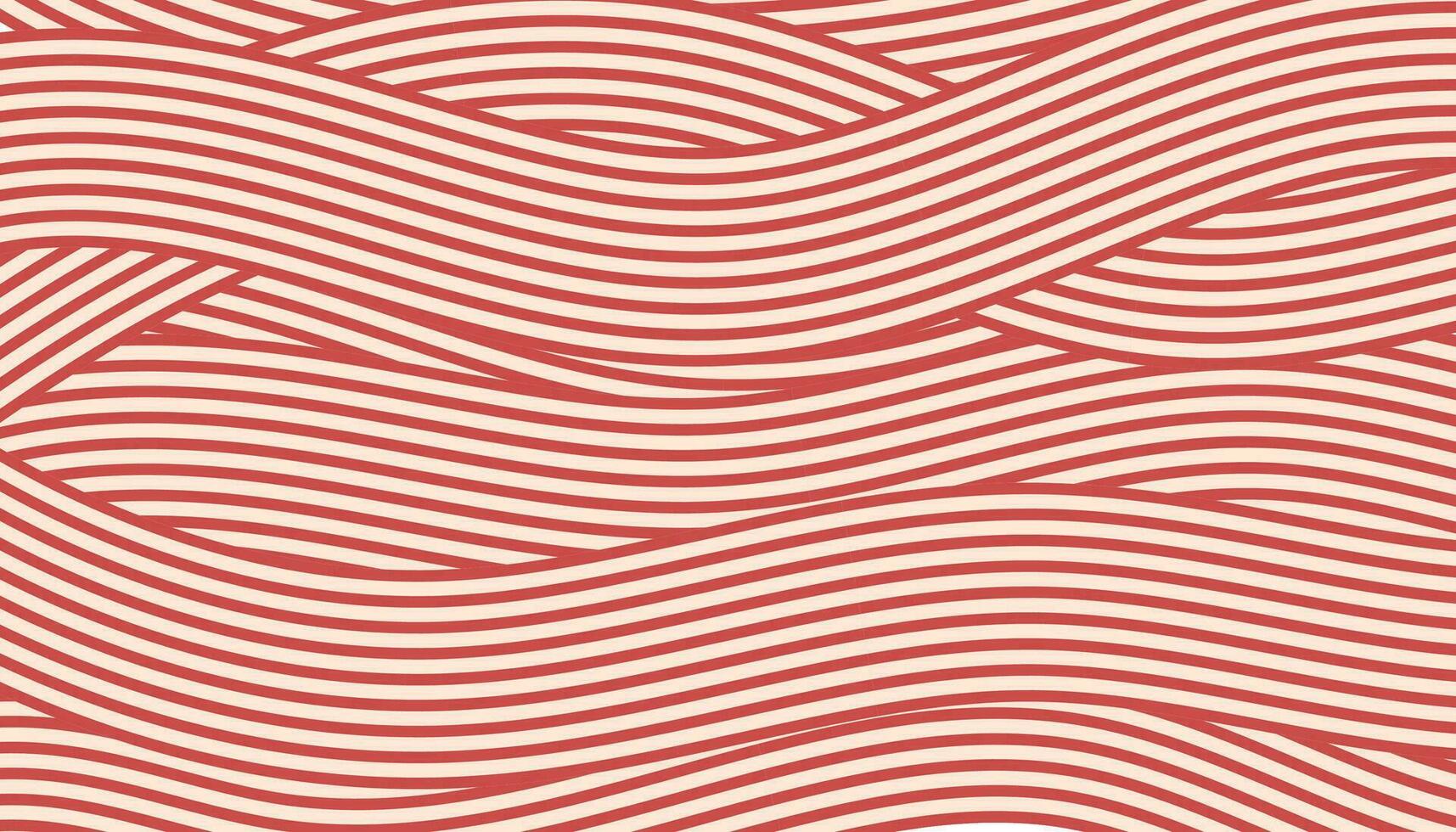 Red pasta spaghetti texture. Wavy geometric line background vector