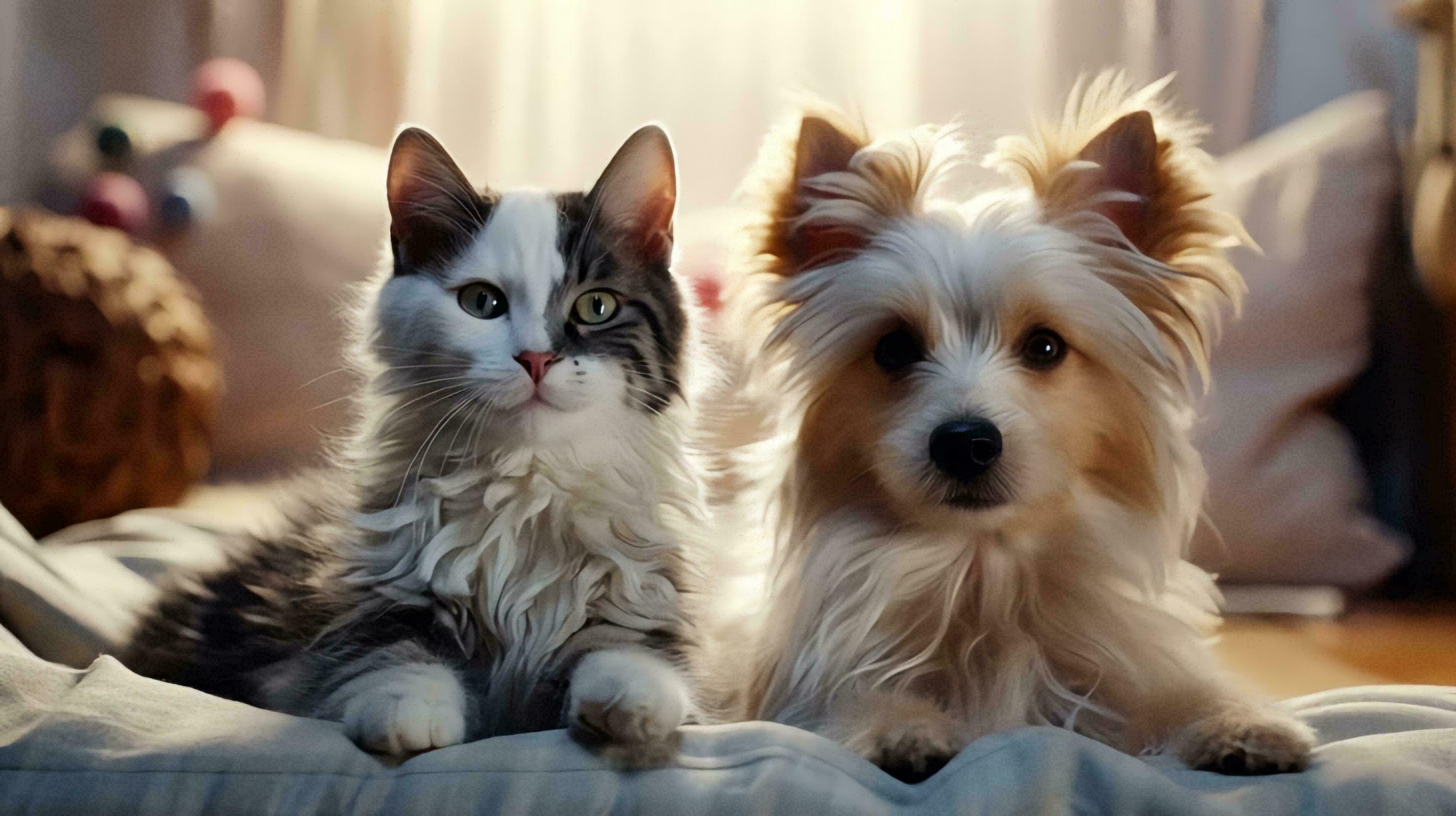 Dogs and cats live together. AI Generative. 29891809 Stock Photo at