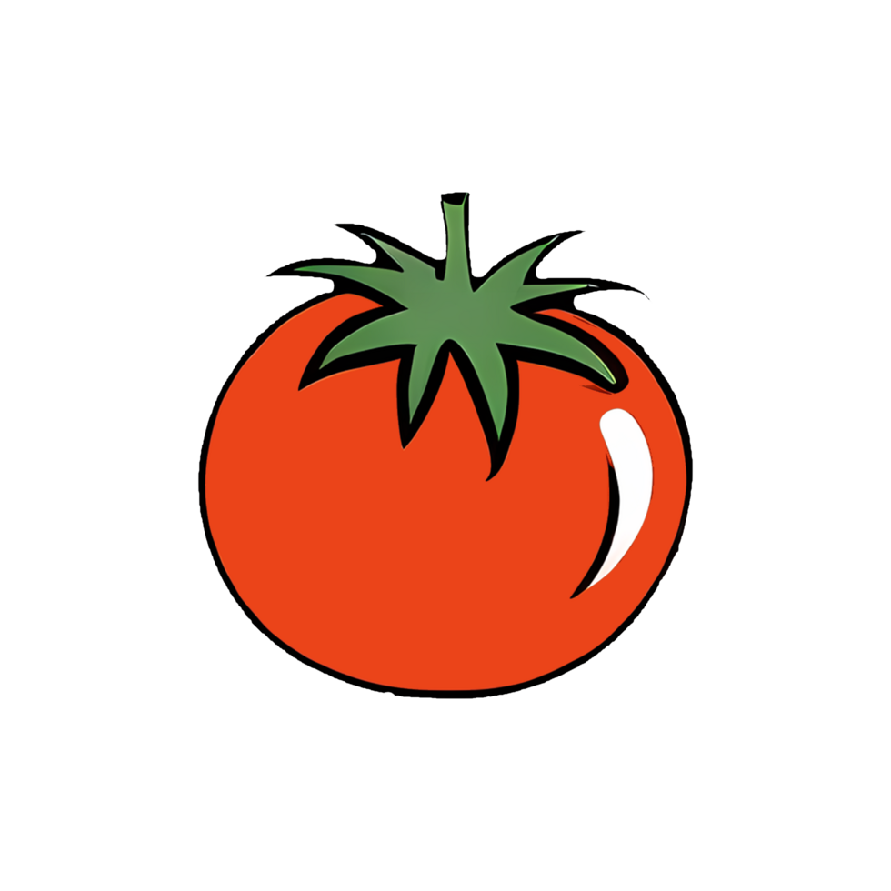 tomate main tiré dessin animé style illustration ai généré png