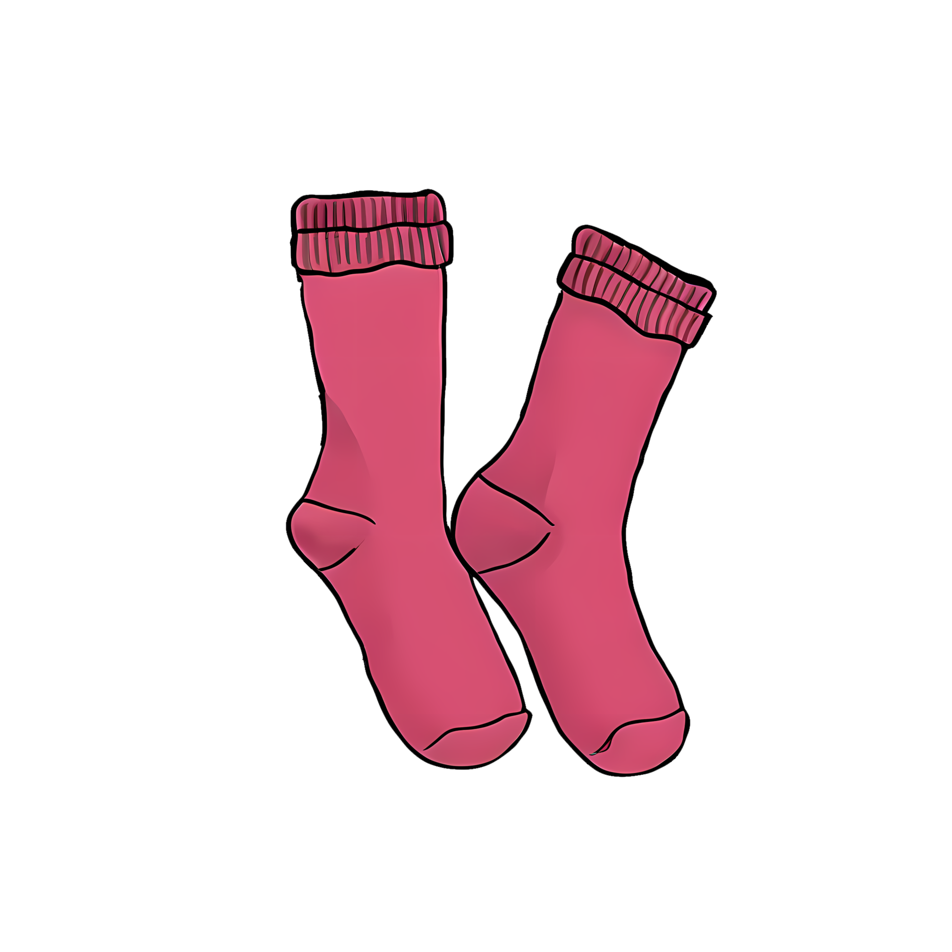 Pink Pair of Socks Hand Drawn Cartoon Style Illustration AI Generated ...