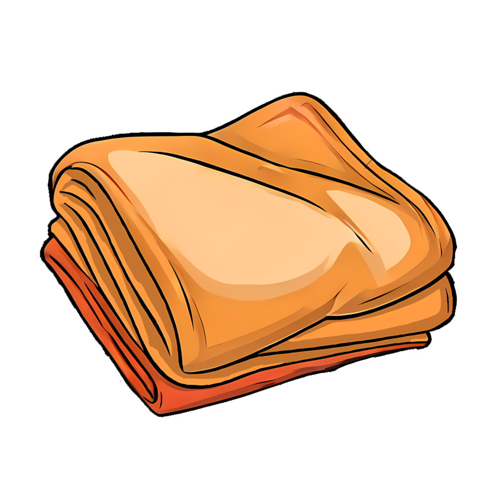 Folded Quilt Hand Drawn Cartoon Style Illustration AI Generated png
