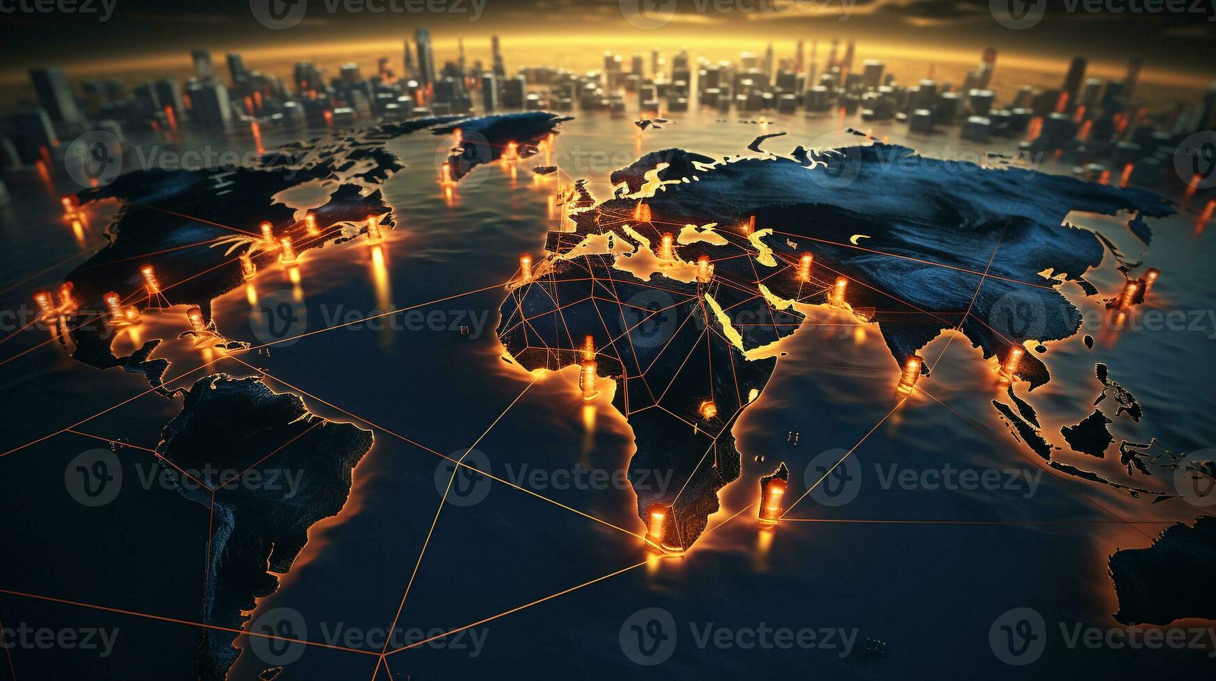 International logistic routes on earth photo