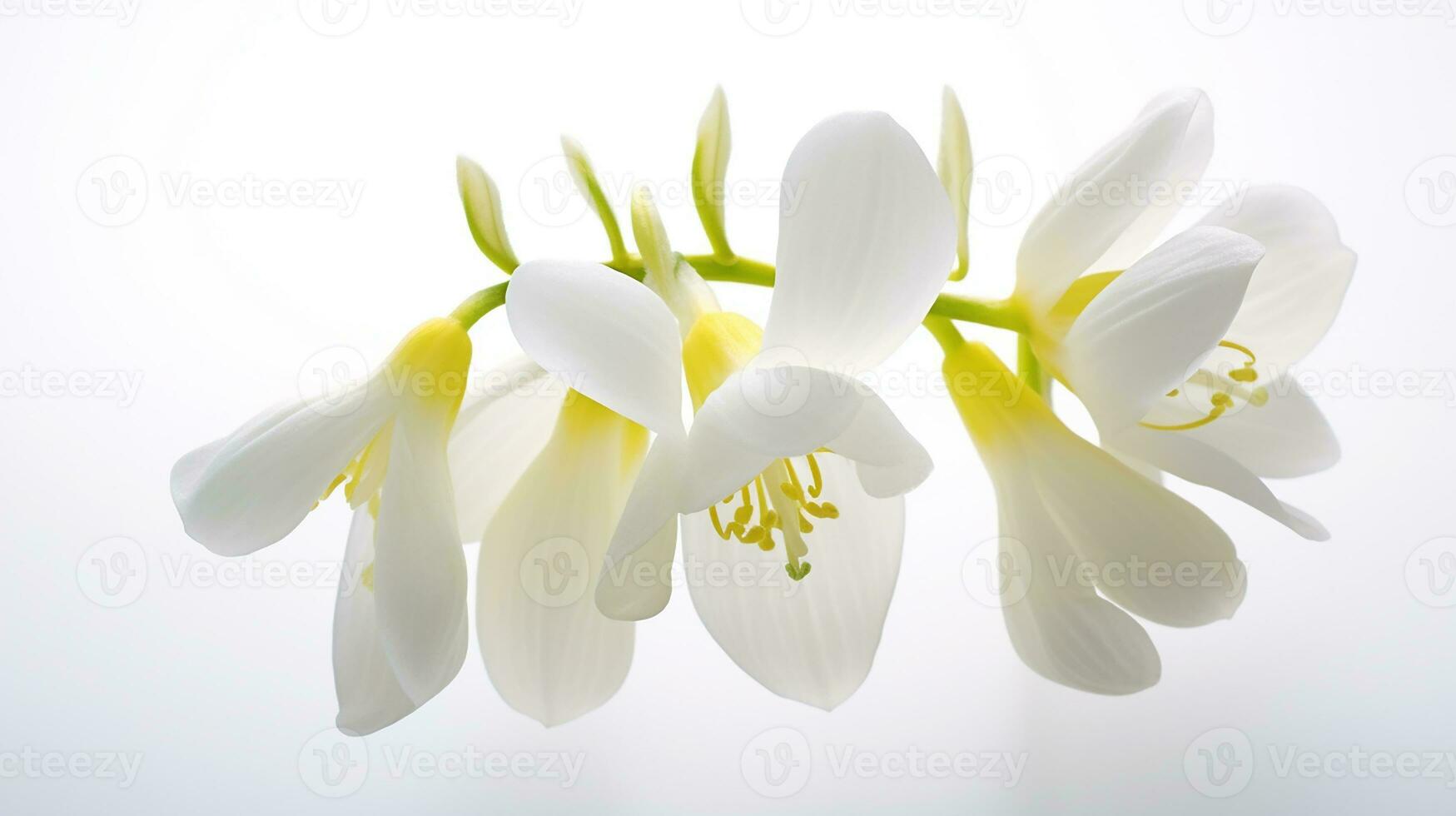 Photo of beautiful Dutchman's Breeches flower isolated on white background. Generative AI