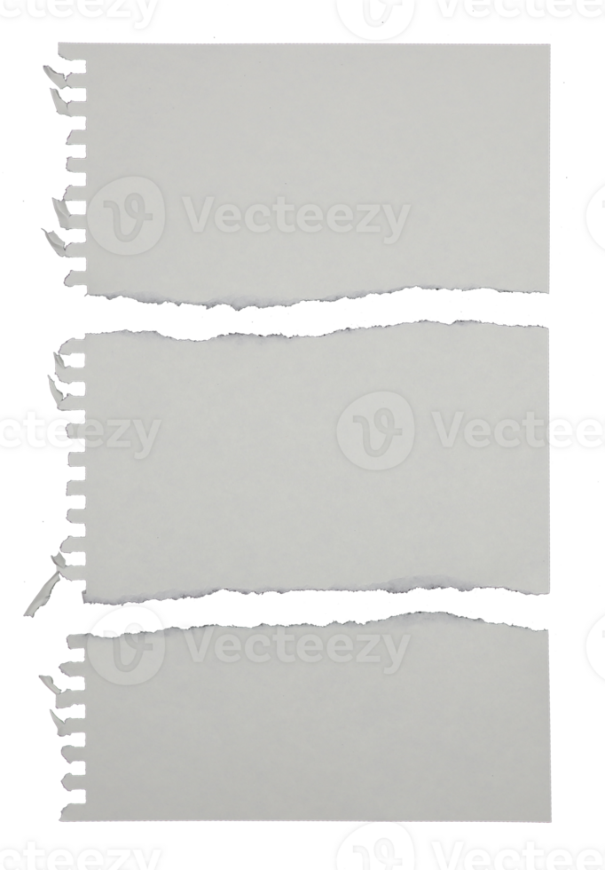 Torn note paper on transparent background png file