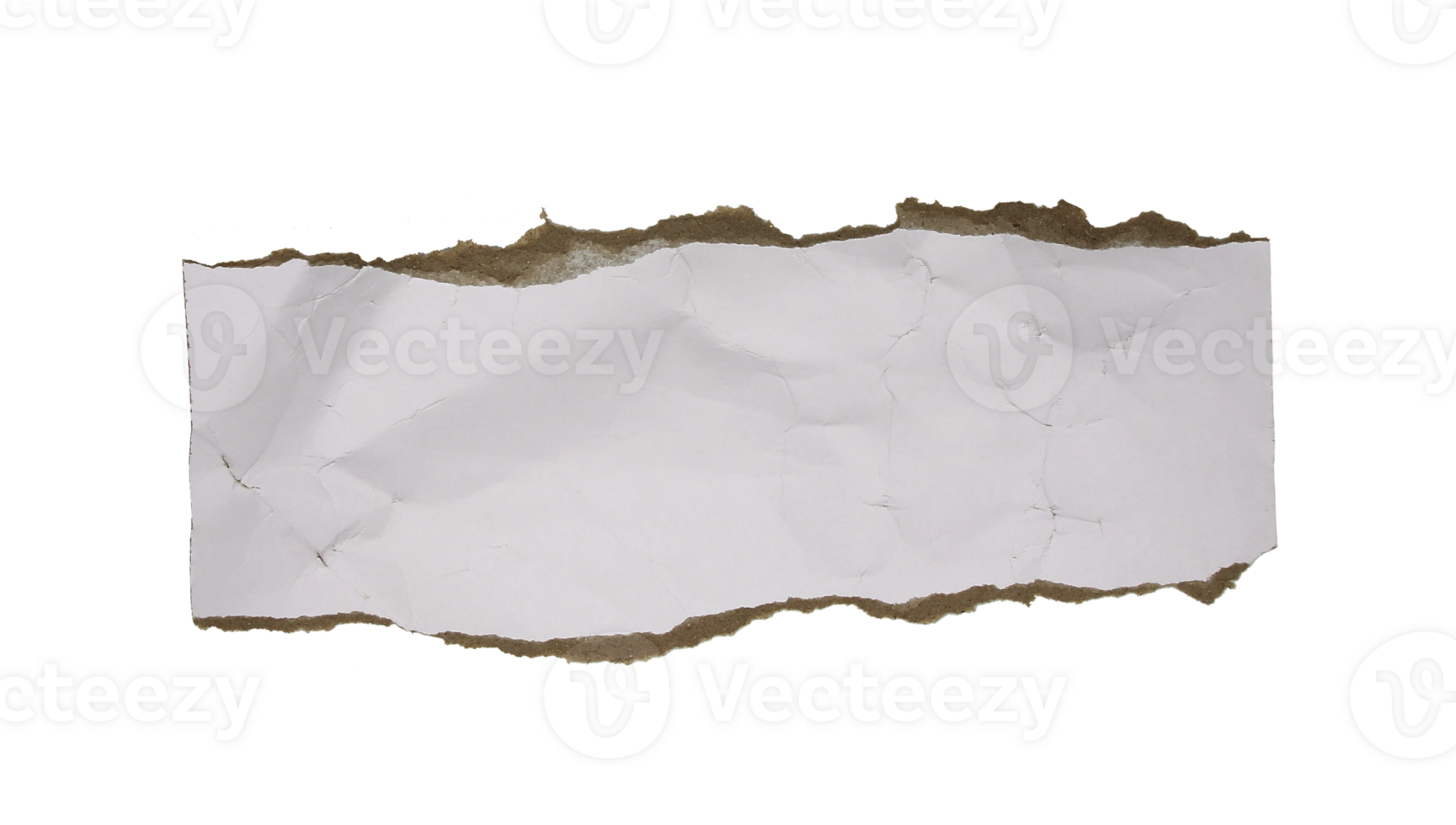 a sheet of paper torn to pieces on transparent background png file