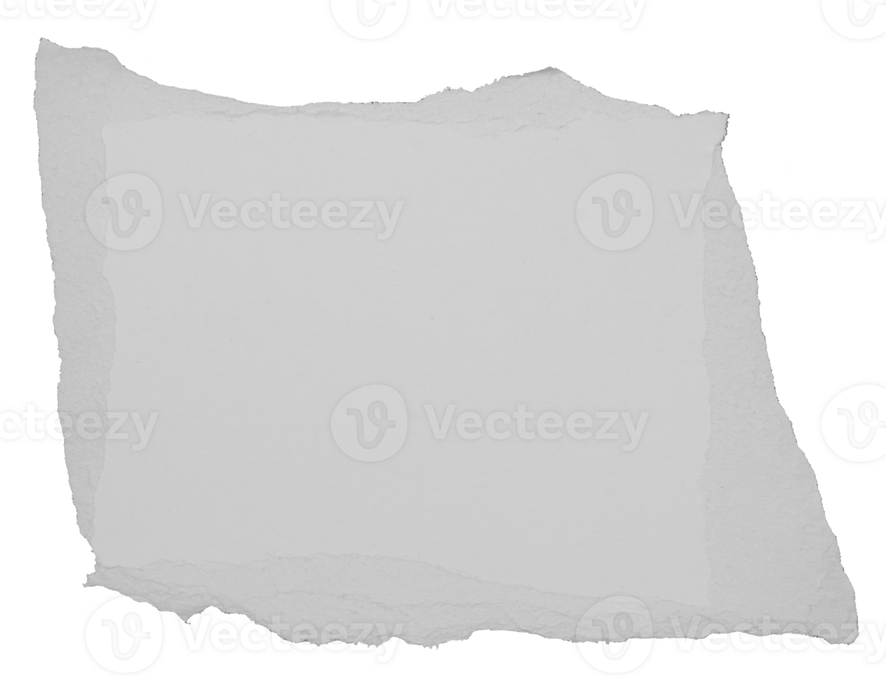 a sheet of paper torn to pieces on transparent background png file