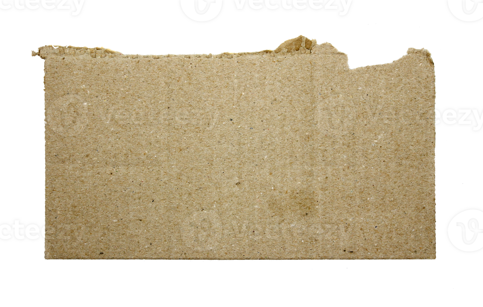 A sheet of corrugated paper is torn into pieces on transparent background png file