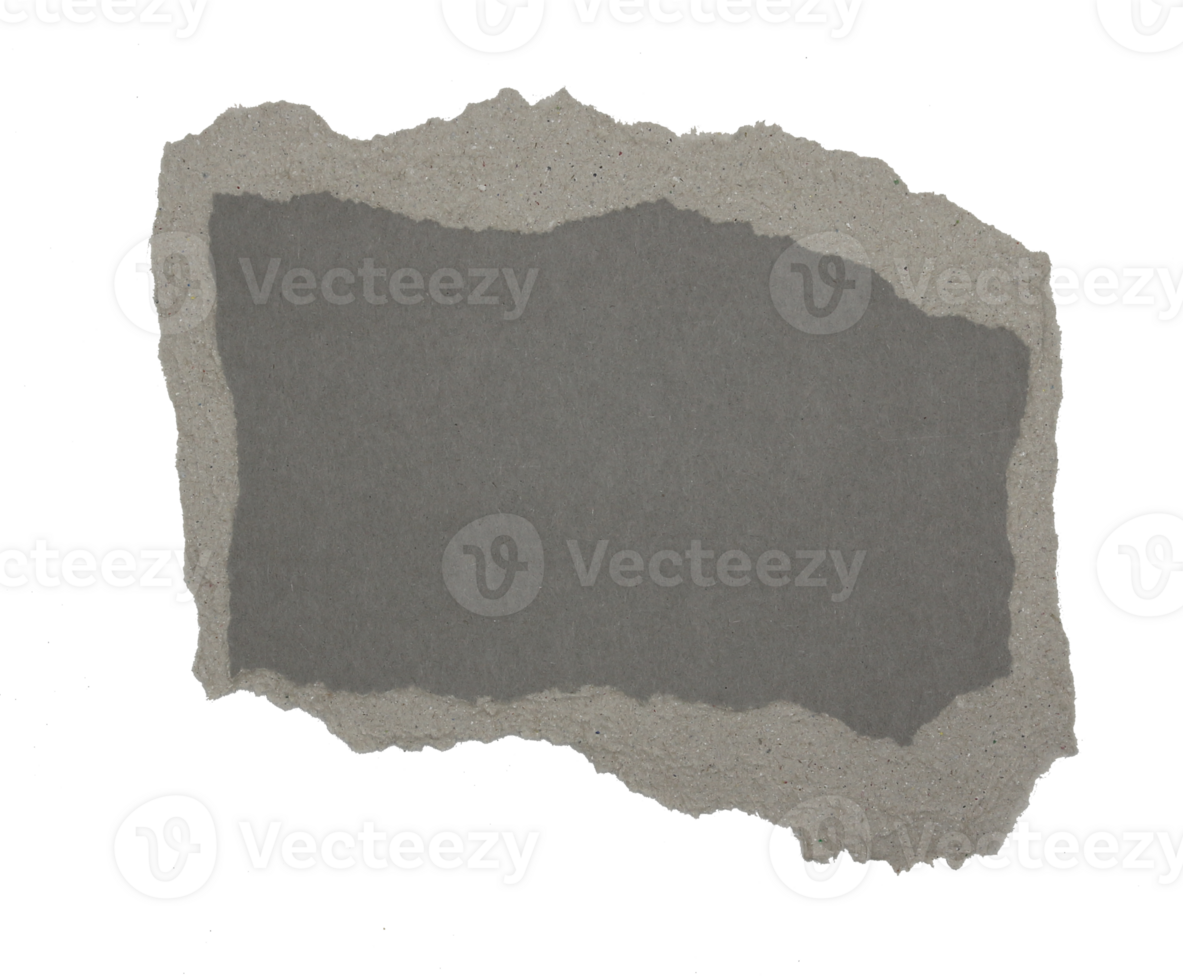 A sheet of corrugated paper is torn into pieces on transparent background png file