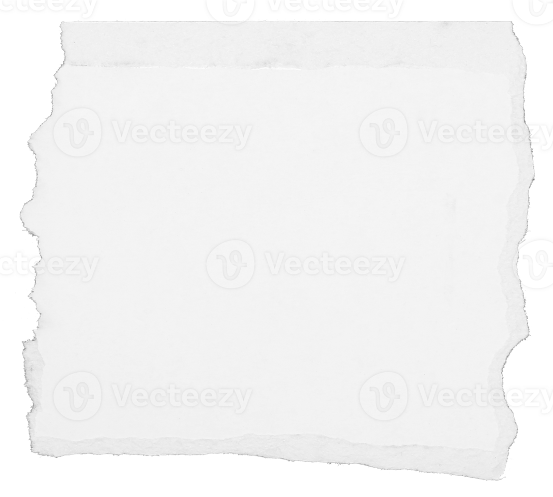 a sheet of paper torn to pieces on transparent background png file