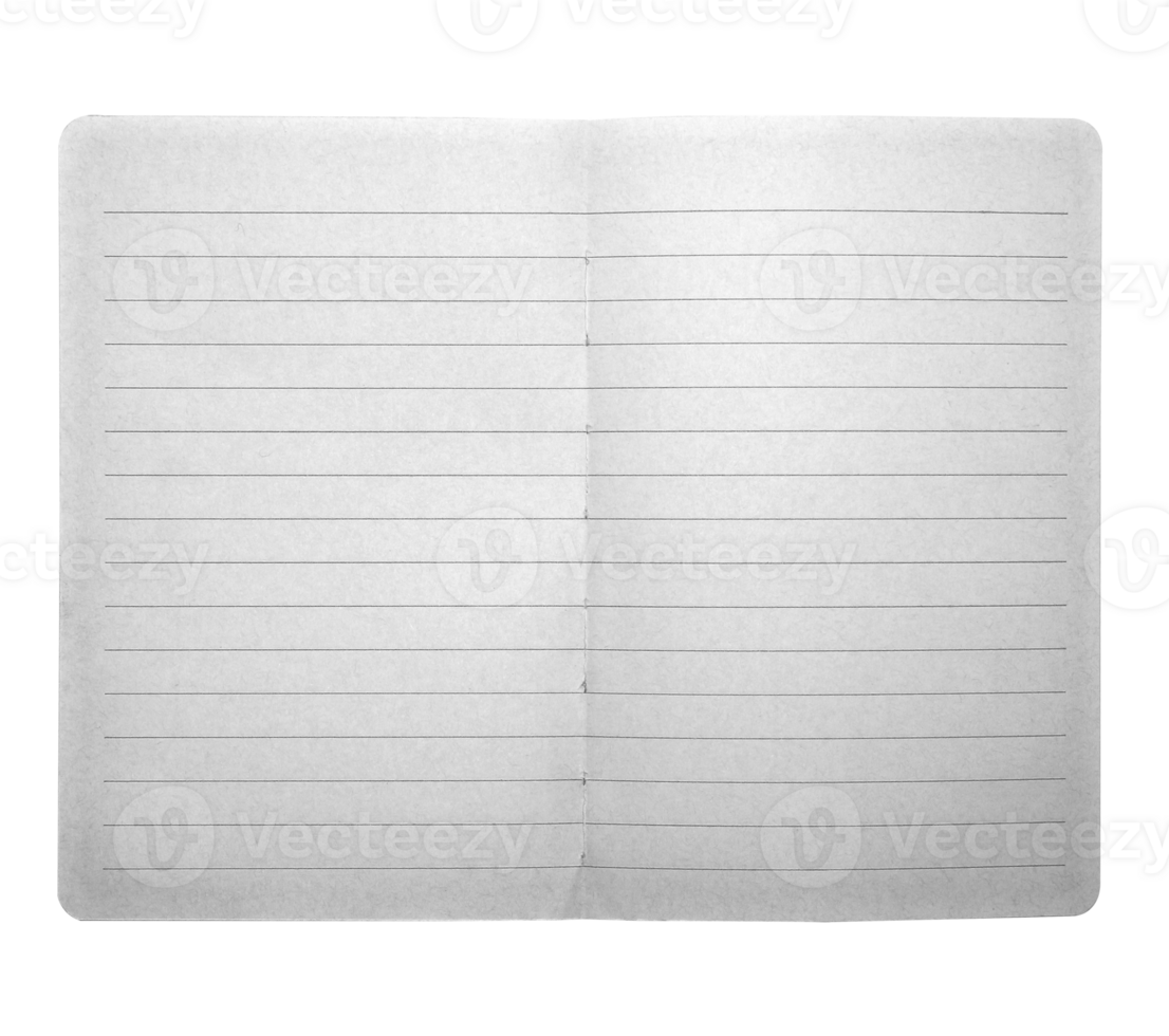 White paper with lines on transparent background png file.