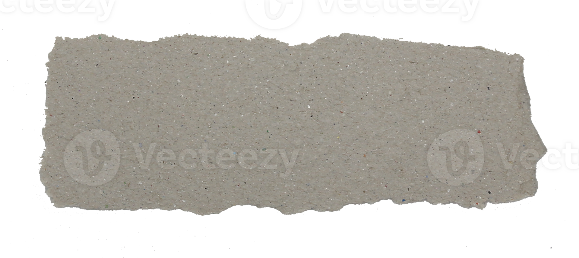 A sheet of corrugated paper is torn into pieces on transparent background png file
