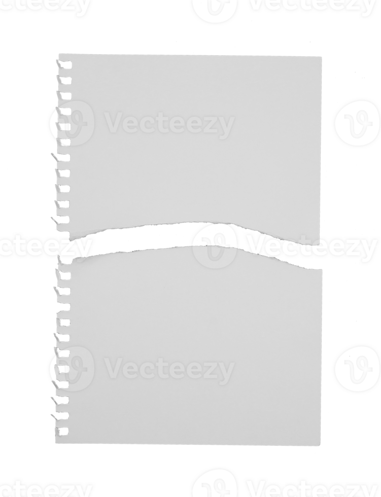 white torn sheet of paper on transparent background png file