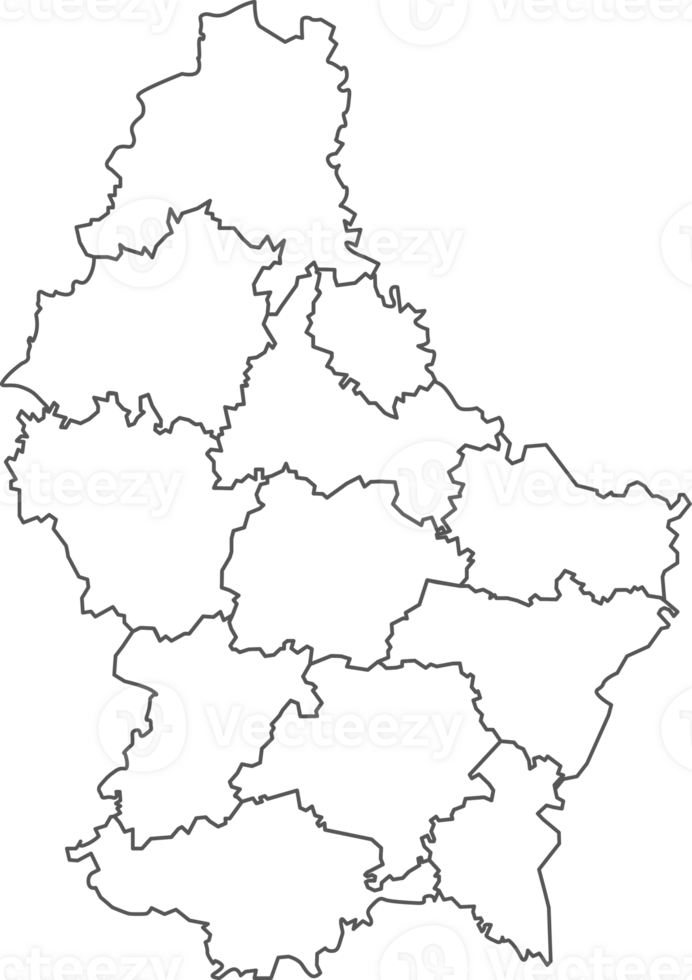 Map of Luxembourg with detailed country map, line map. png