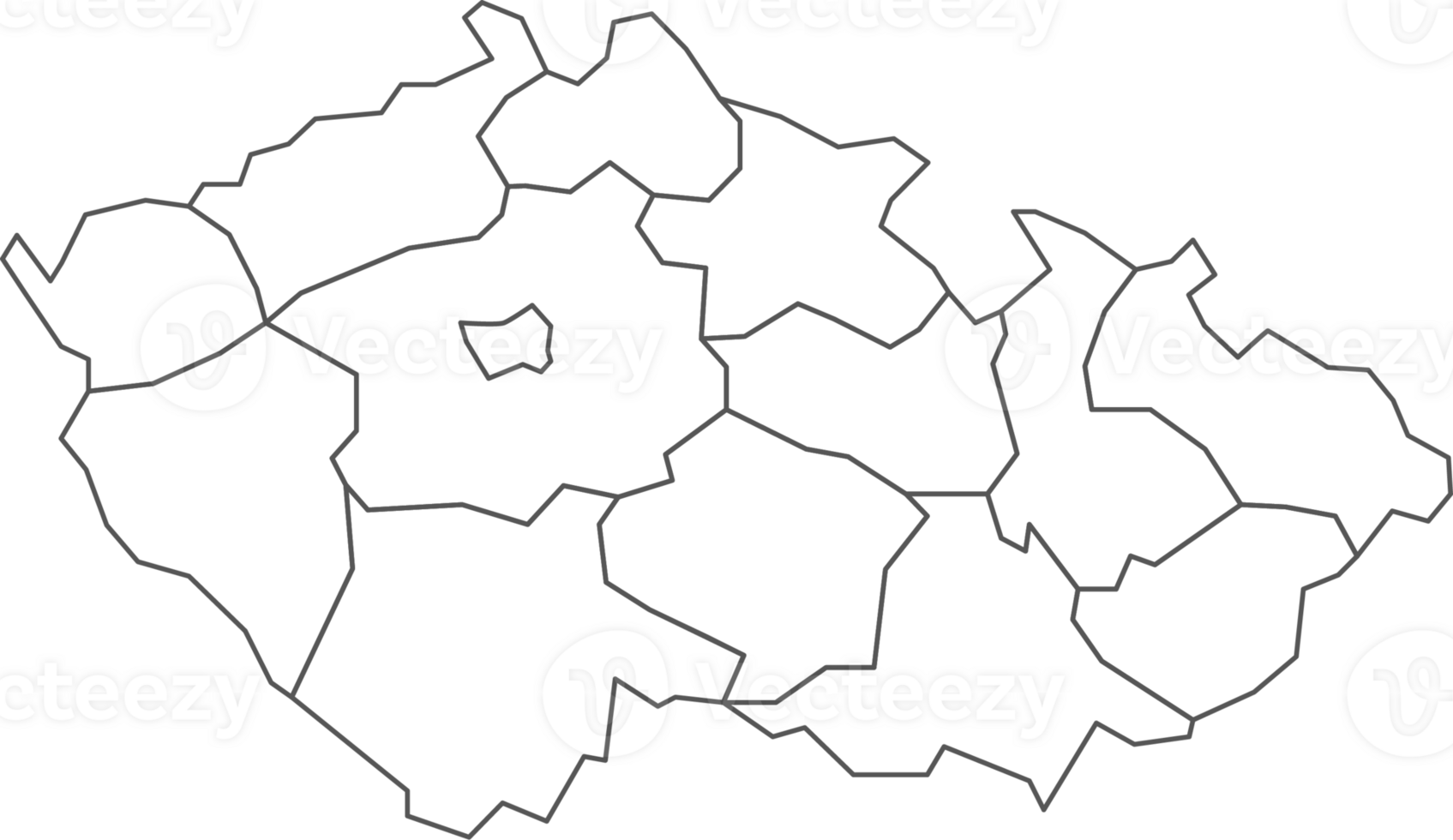 Map of Czech with detailed country map, line map. png