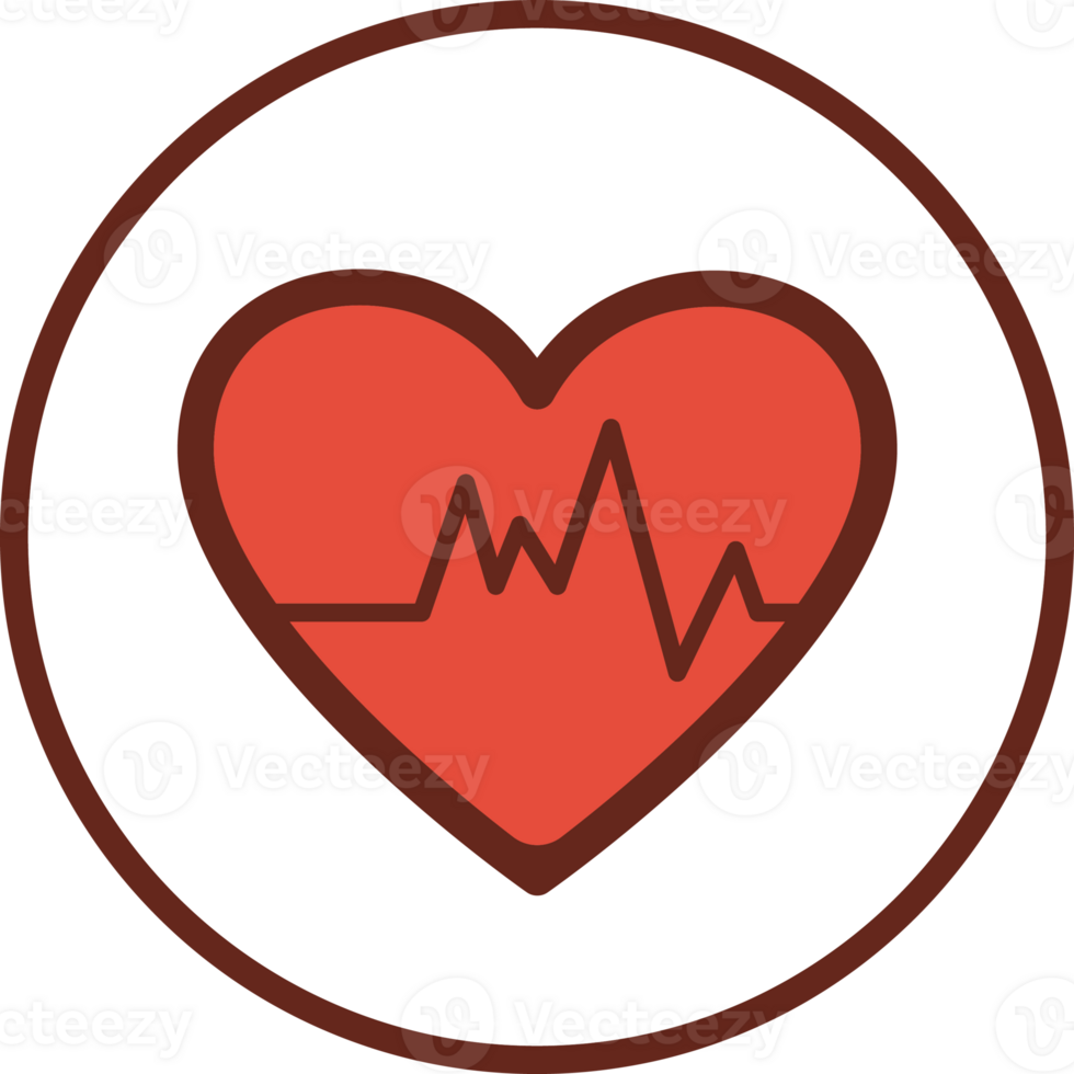 heart rate flat icon in circle. png