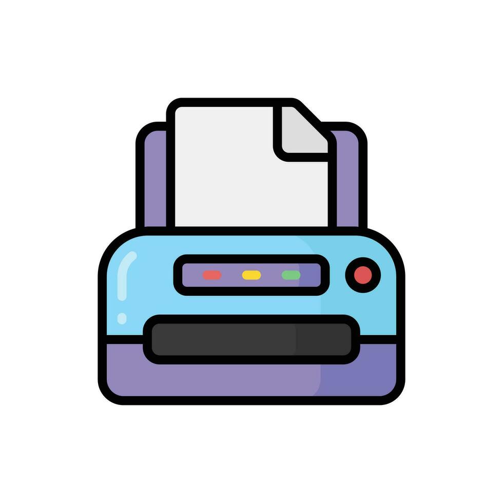 Printer Cartoon Vector Icon Illustration. Technology Icon Concept Isolated Premium Vector. Flat Cartoon Style