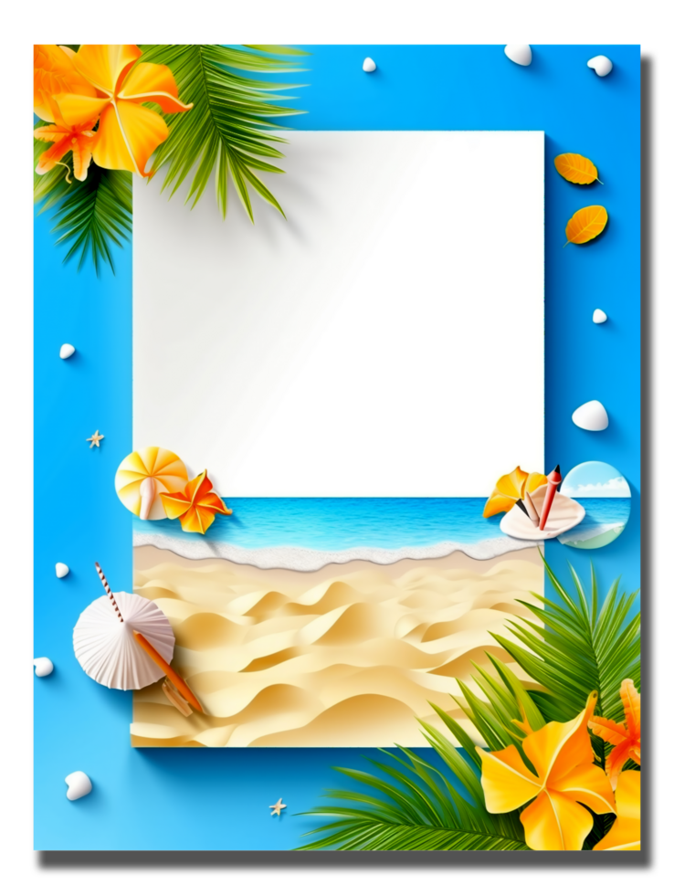 summer template poster. generative ai png