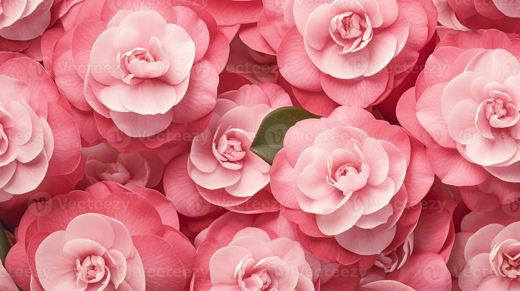 Camellia flower pattern background. Flower background texture. Generative AI photo