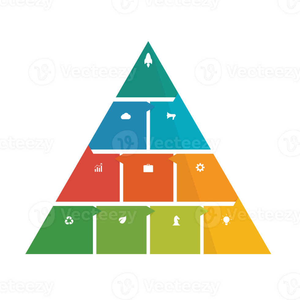 Pyramid infographic chart template png