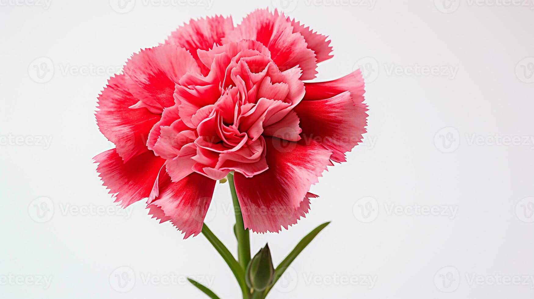 Photo of beautiful Dianthus flower isolated on white background. Generative AI