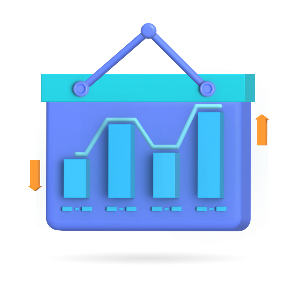 3d illustration of business data analysis png